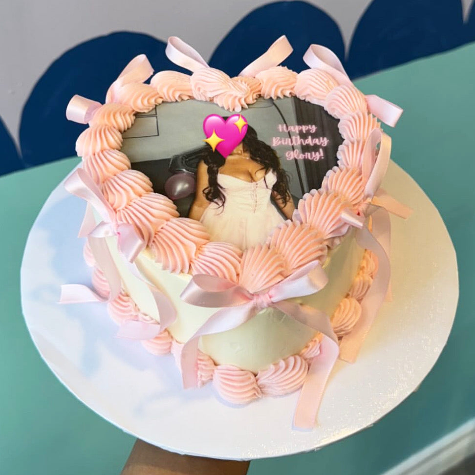 Heart Custom Logo / Photo Cake