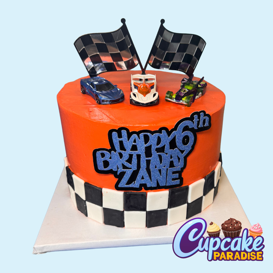 Car cake with Checkered Flag