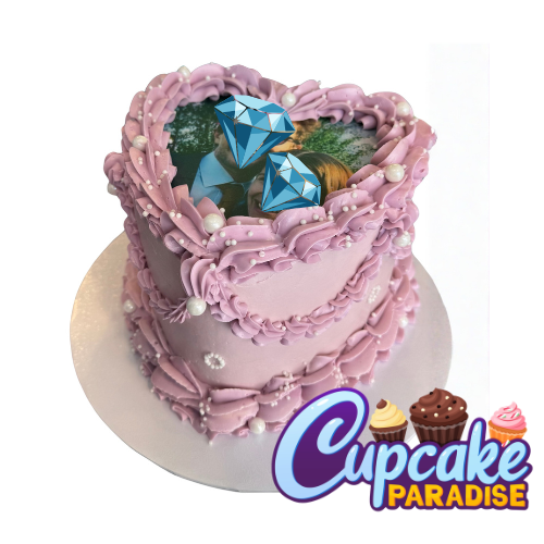 Photo Pearl Vintage Heart Cake