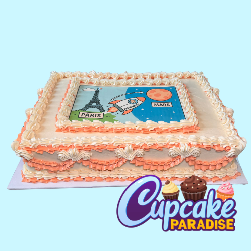 Branded Vintage Rectangle Logo Slab Cake