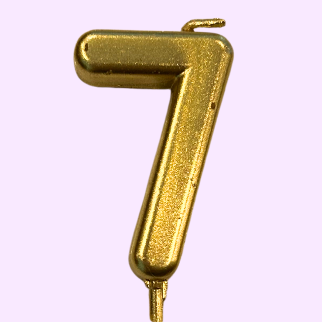 Number 7 Candle - Gold
