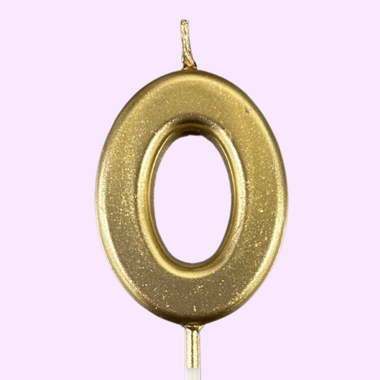 Number 0 Candle - Gold