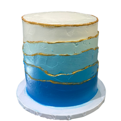 Gold Wave Ombre Cake