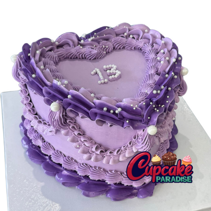 Frill Vintage Heart Cake