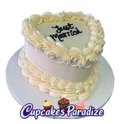 Just  married heart cake