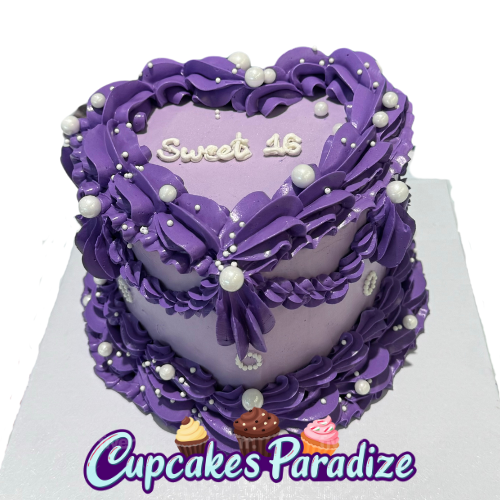 Pearl Vintage Heart Cake