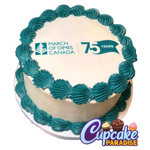 Branded Round Custom Logo Cake