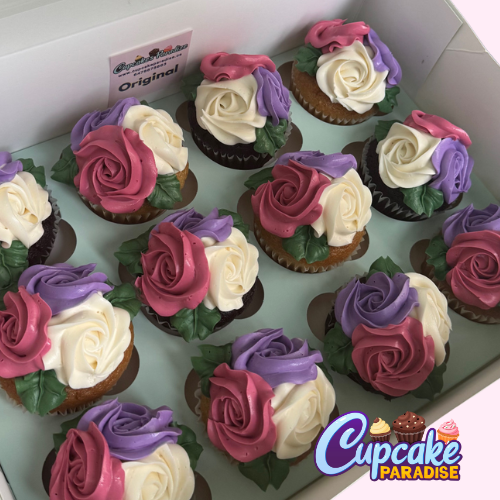 Rose Flower Bouquet Cupcakes