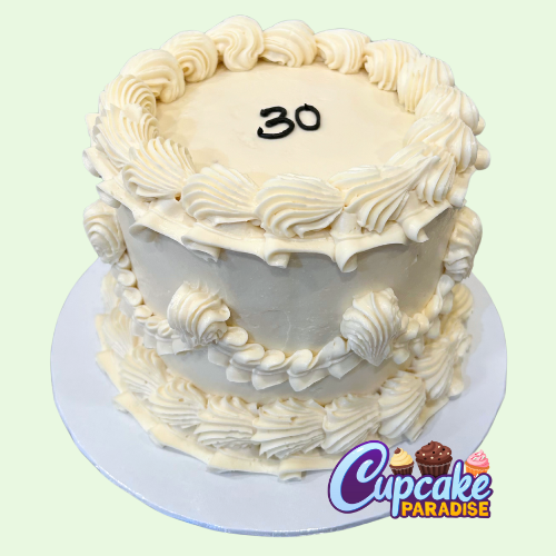 All White Vintage Cake